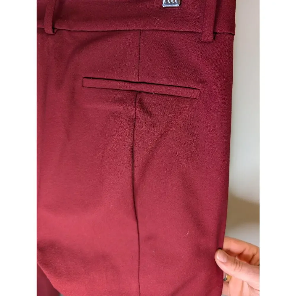 J.Crew Mercantile Burgundy Slim Straight Crop Trousers Sz 6 Ankle Pant